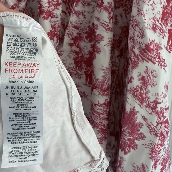 NWT BOOHOO Porcelain Toile Print Strappy Milkmaid Mini Dress 4 - Picture 10 of 10